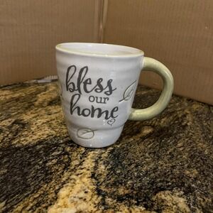 Precious Moments Bless Our Home Ceramic Coffee‎ Mug Cup Green Handle 191440 Leaf